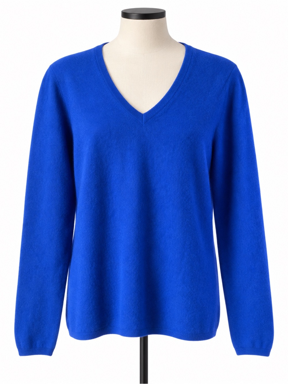 100% Cashmere V-Neck Rinorossi  Sweater Cobalt Blue Medium Soft Fall Winter